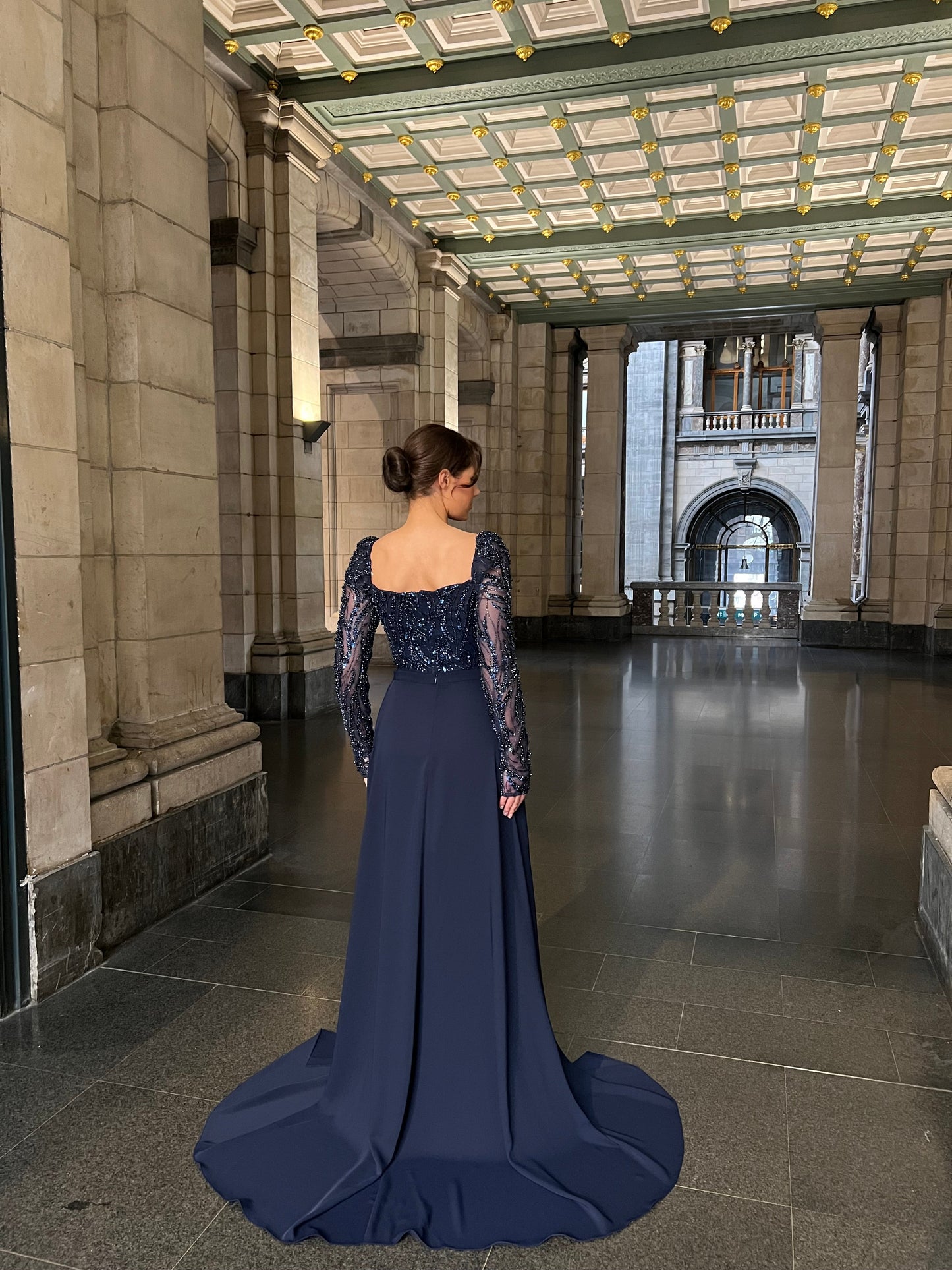 The Ayde dress navy blue