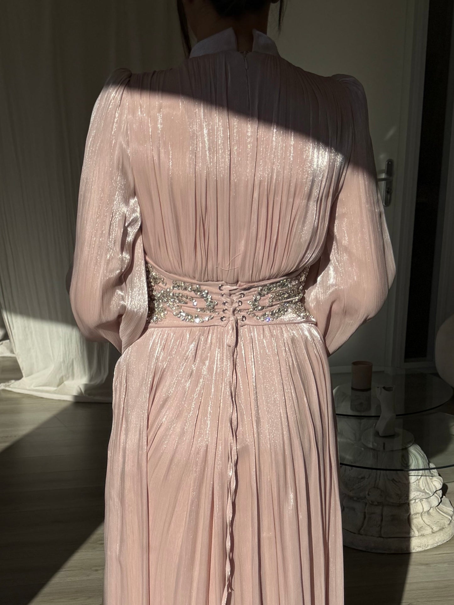 The Valira dress beige soft pink