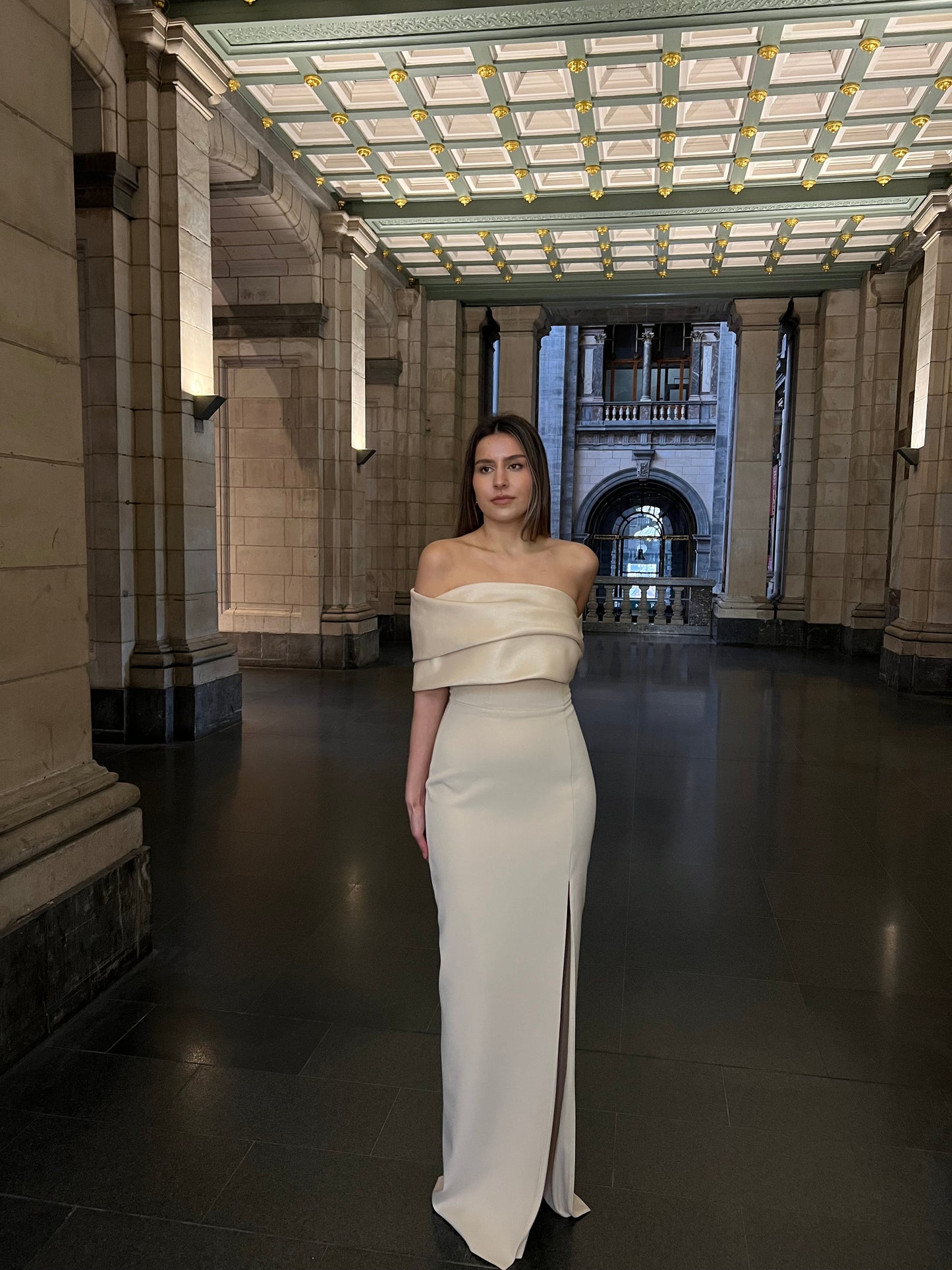 The Dilara dress beige (gold)