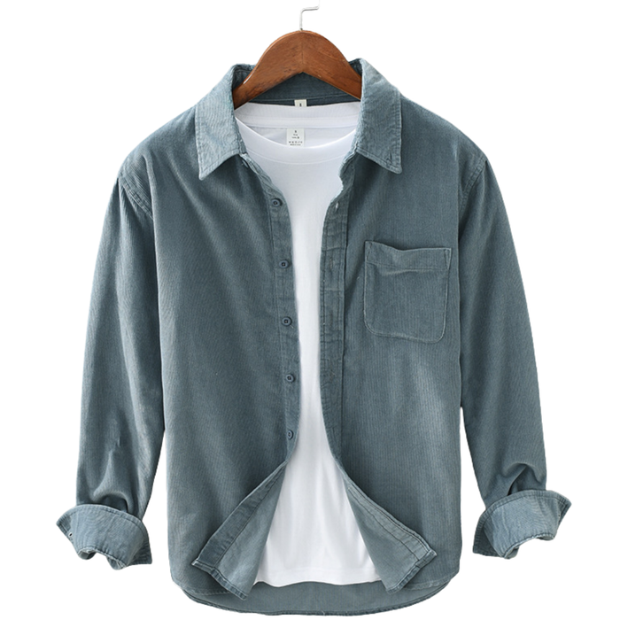 Men’s Casual Button-Up Shirt – Soft Long Sleeve Overshirt