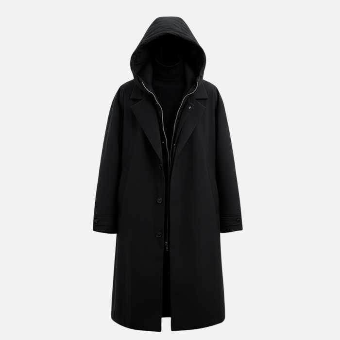 Men’s Waterproof Trench Coat – Classic Long Windbreaker