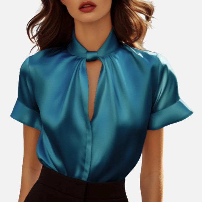 Mila | Women's Elegant Satin V-Neck Blouse