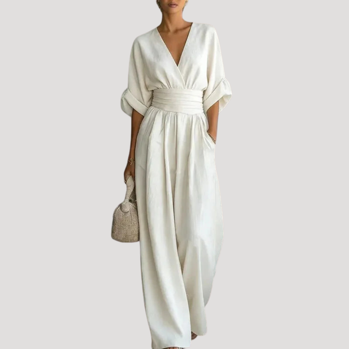 Women’s Summer Wide Leg V Neck Jumpsuit 4