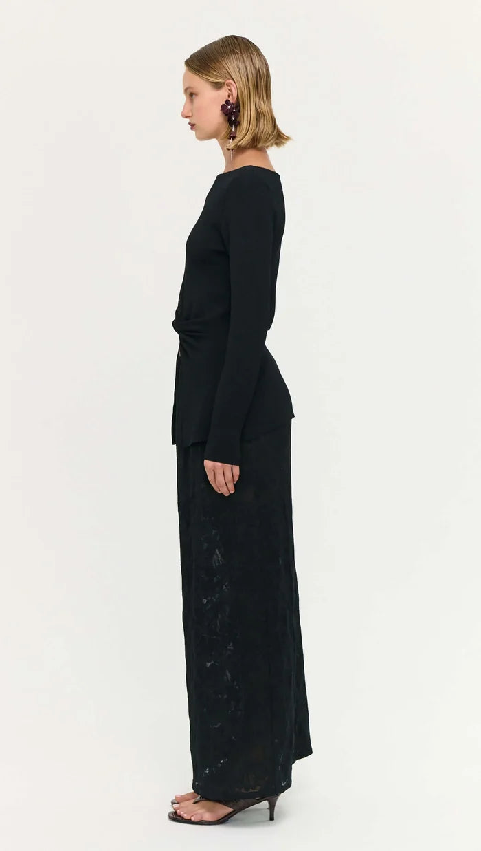 STAPLE THE LABEL - MIYA TWIST KNIT TOP - Black