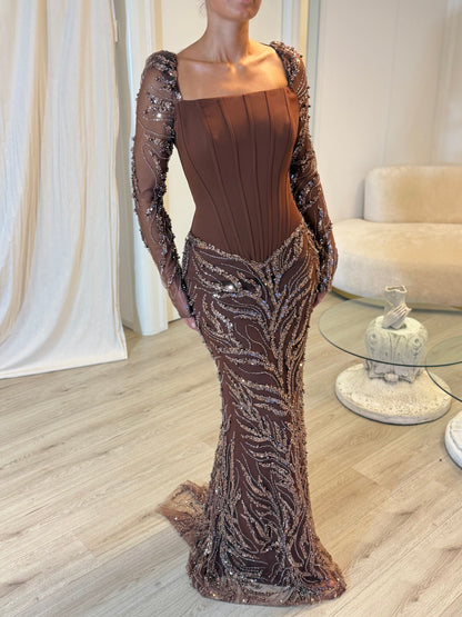 The Lara dress brown