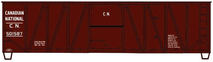 112-4121 0' Single-Sheathed Wood Boxcar with Wood Doors and Wood Ends - Kit -- Canadian National #501587