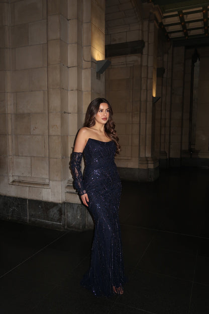 The Elida dress navy blue