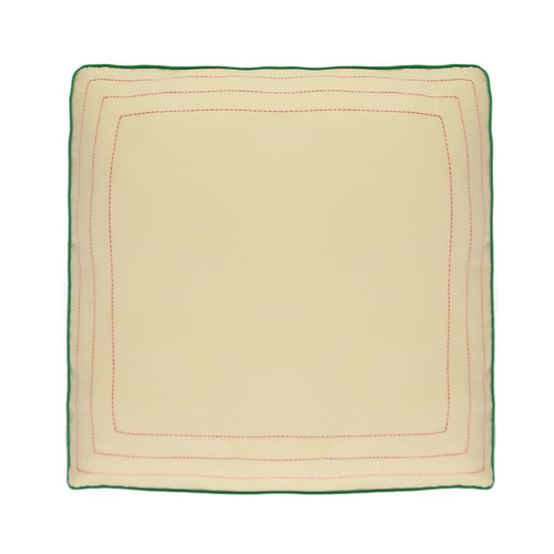 RED PEONY Cushion Yellow White Triple Stitch