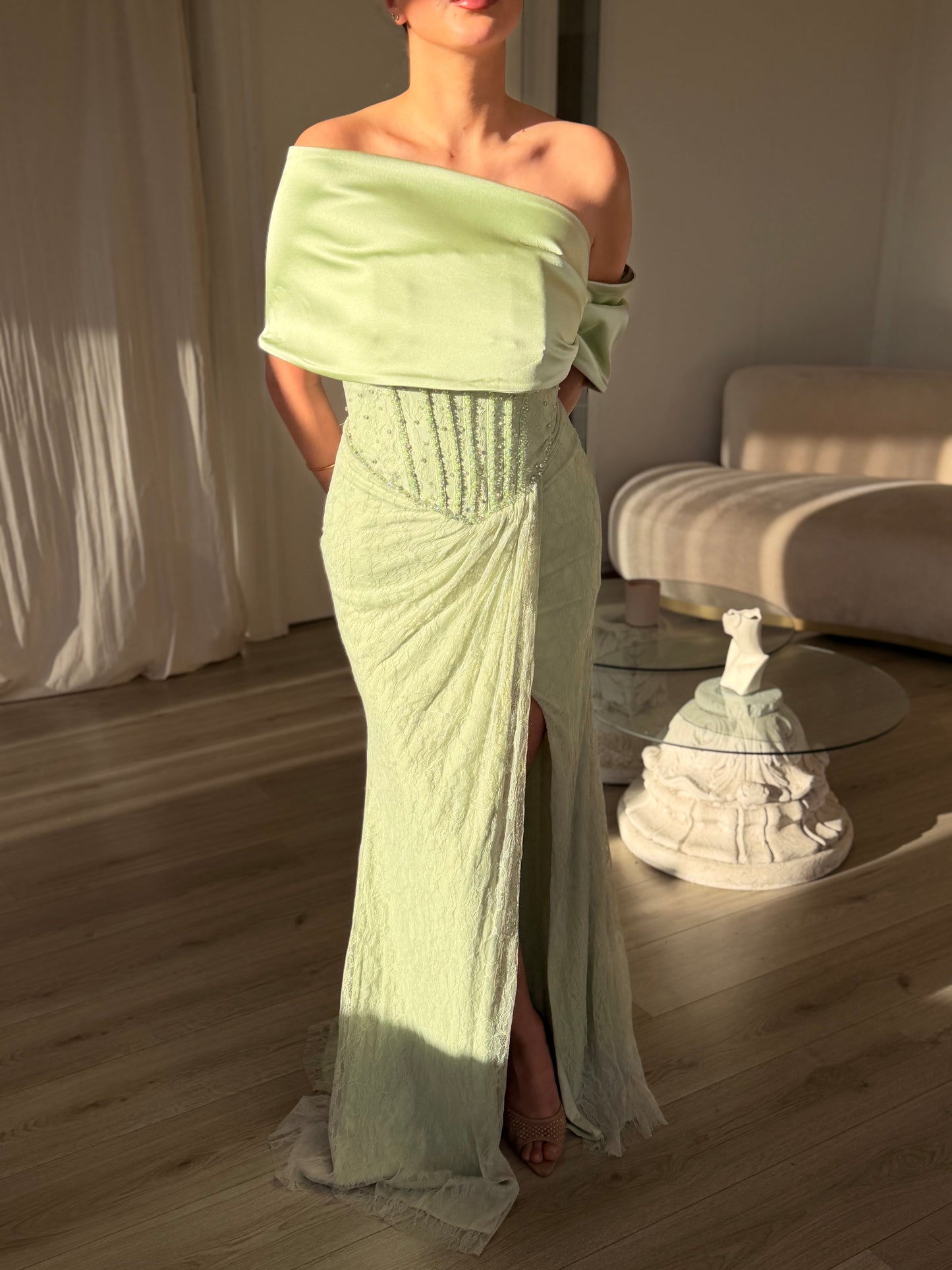 The Delia dress green