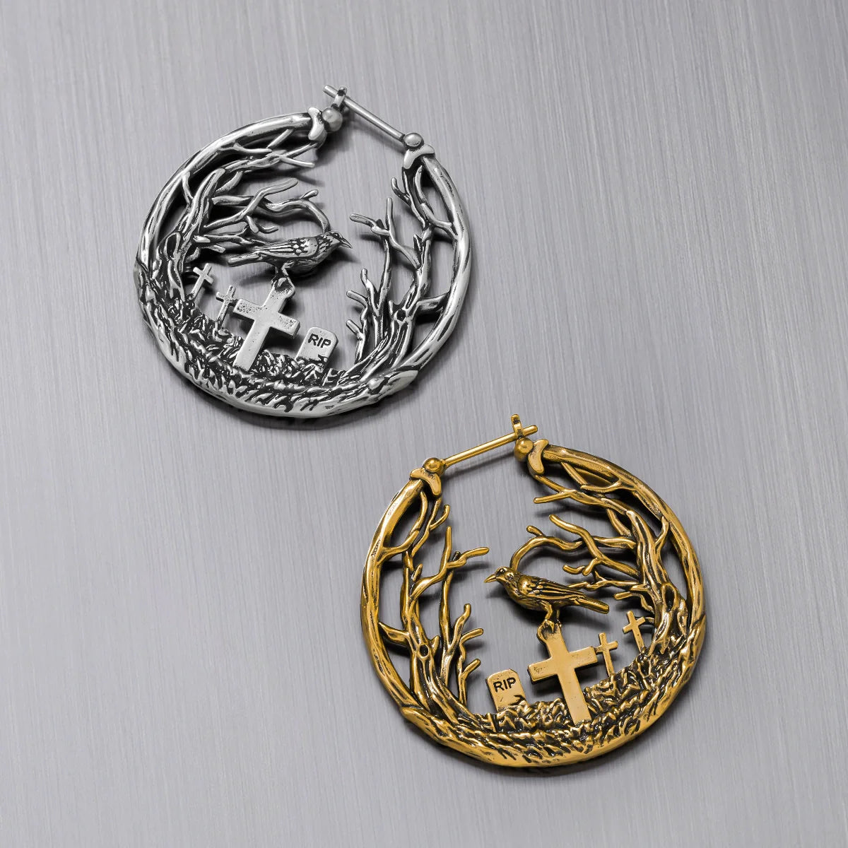 GRAVEYARD RAVEN EARRINGS