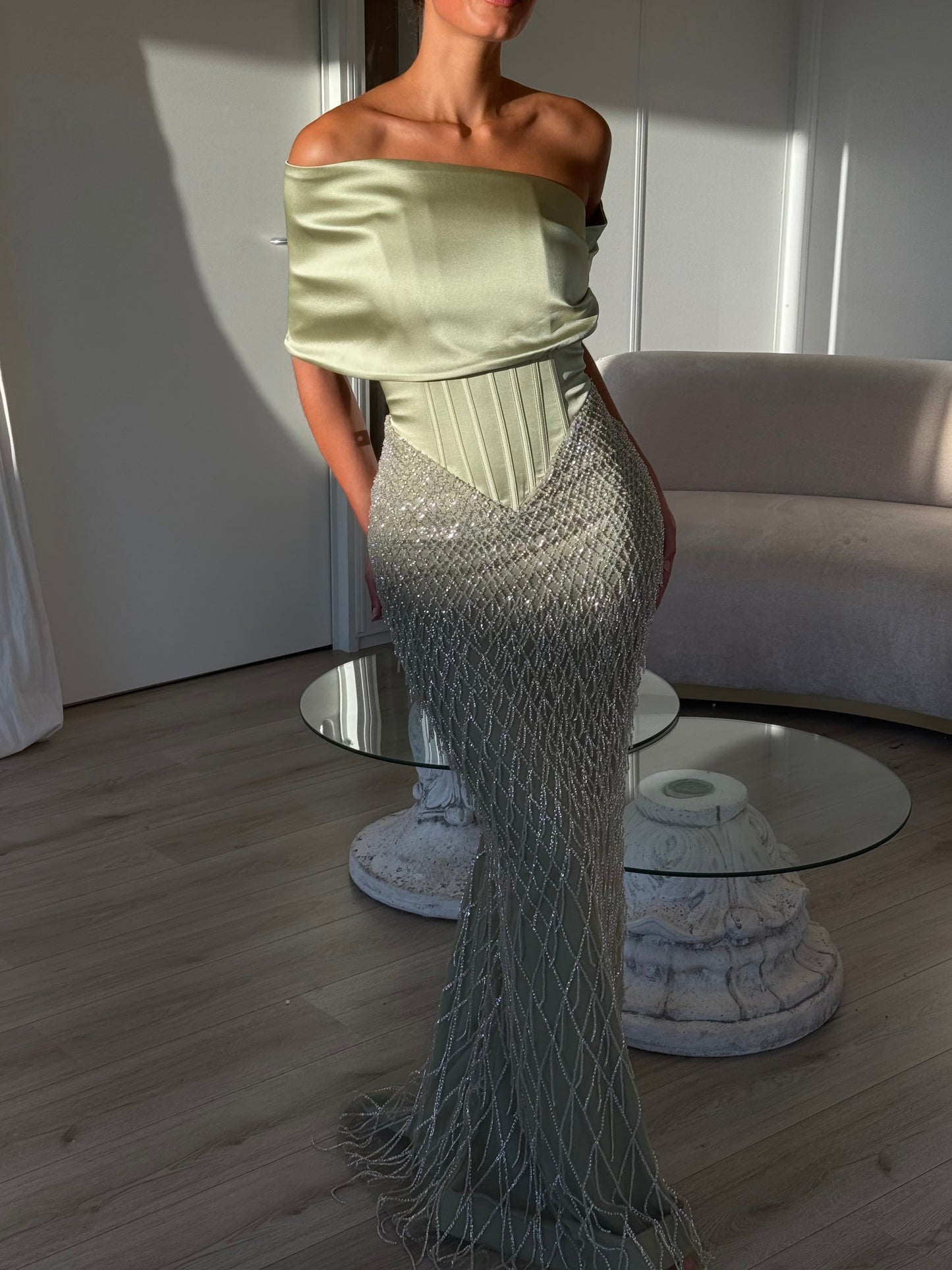 The Desna dress green