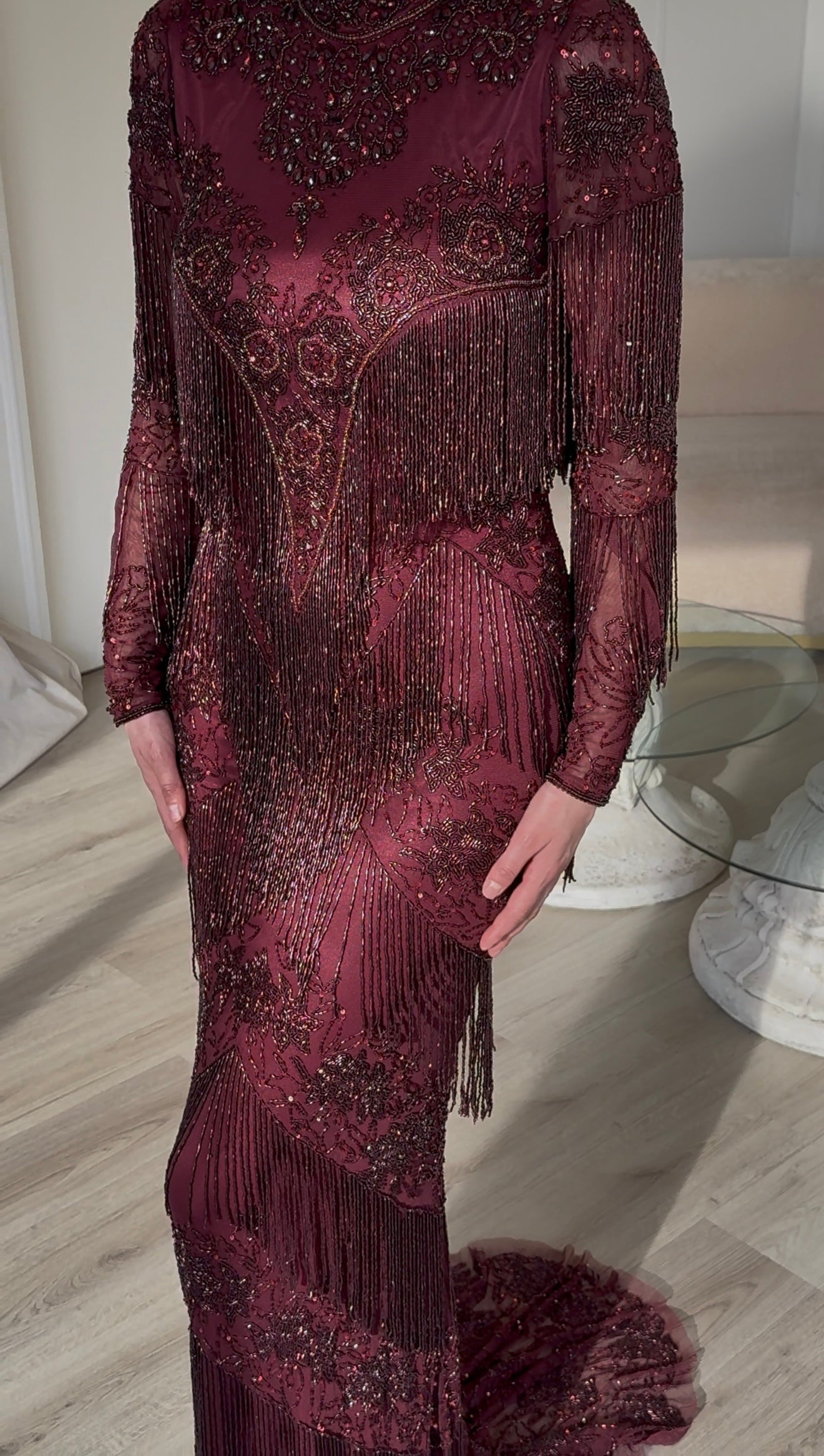 The Layla dress burgundy