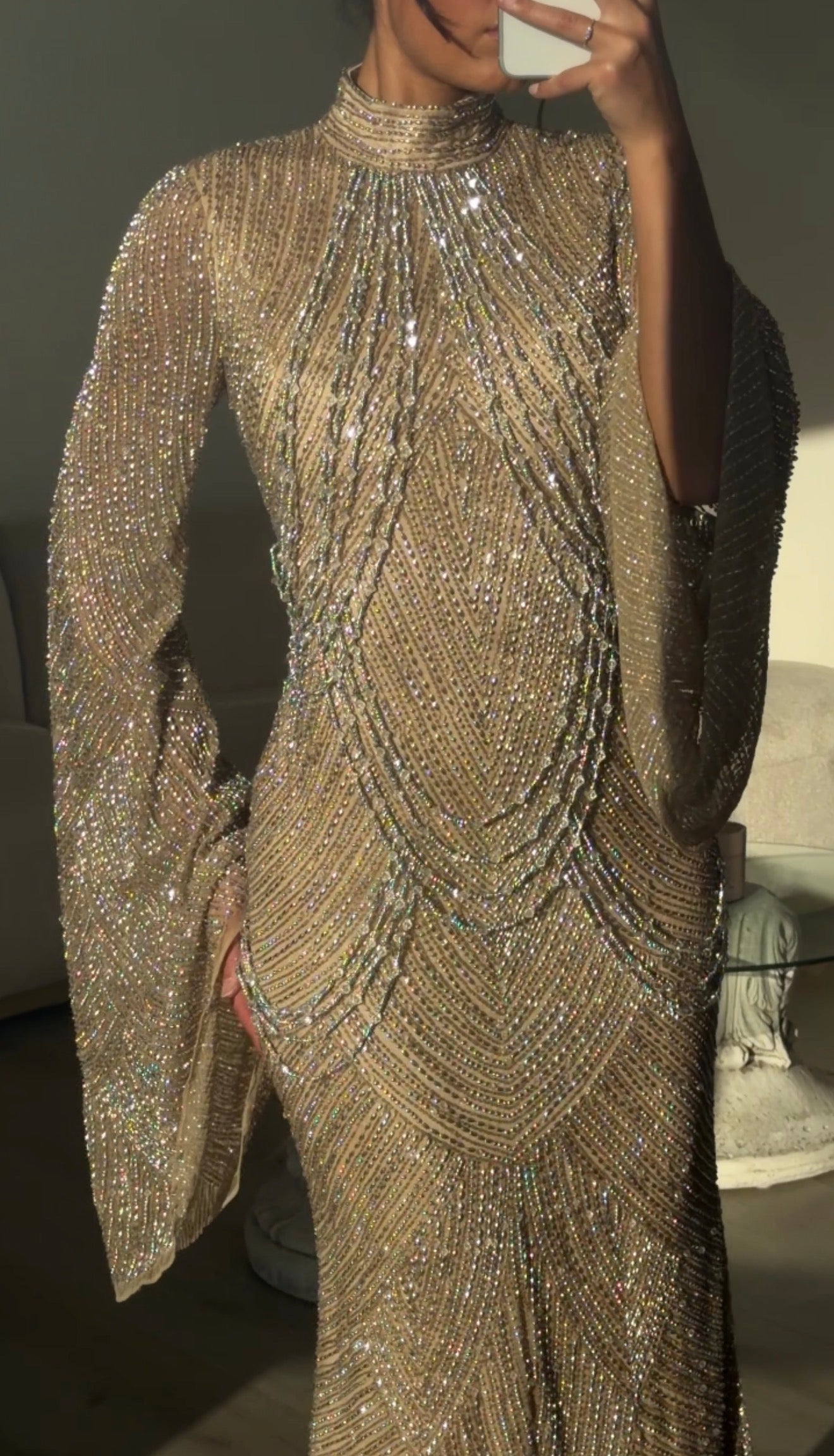 The Belise dress beige