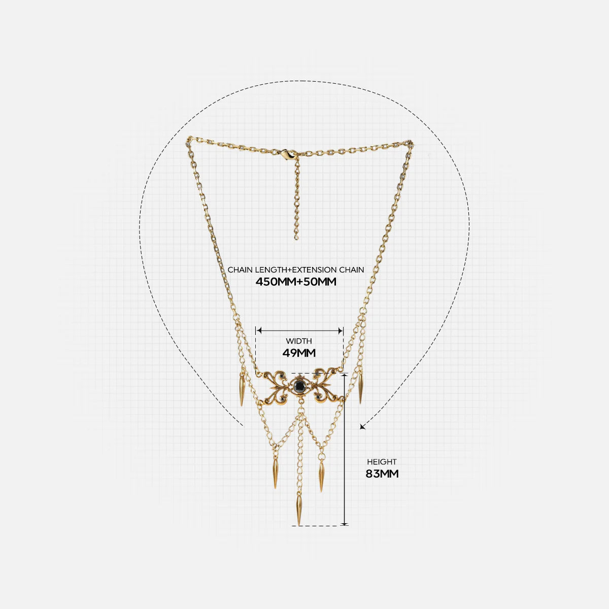 GOTHIC CASCADE NECKLACE