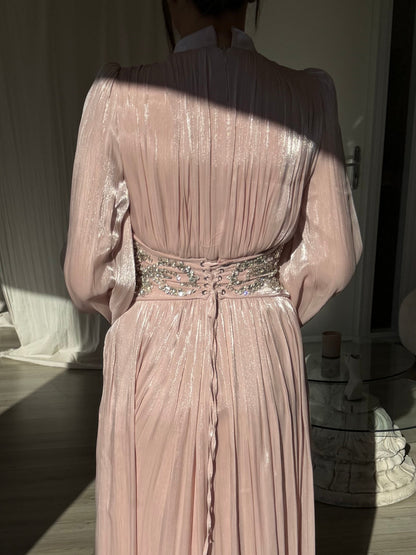 The Valira dress beige soft pink
