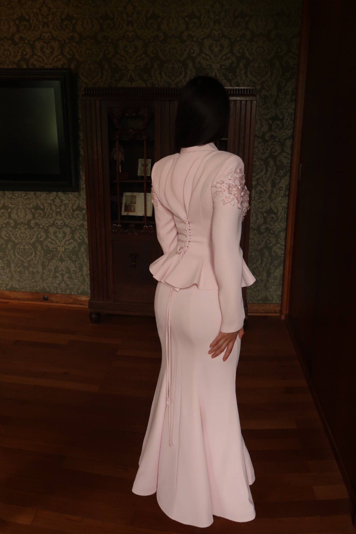 The Isadora suit soft pink