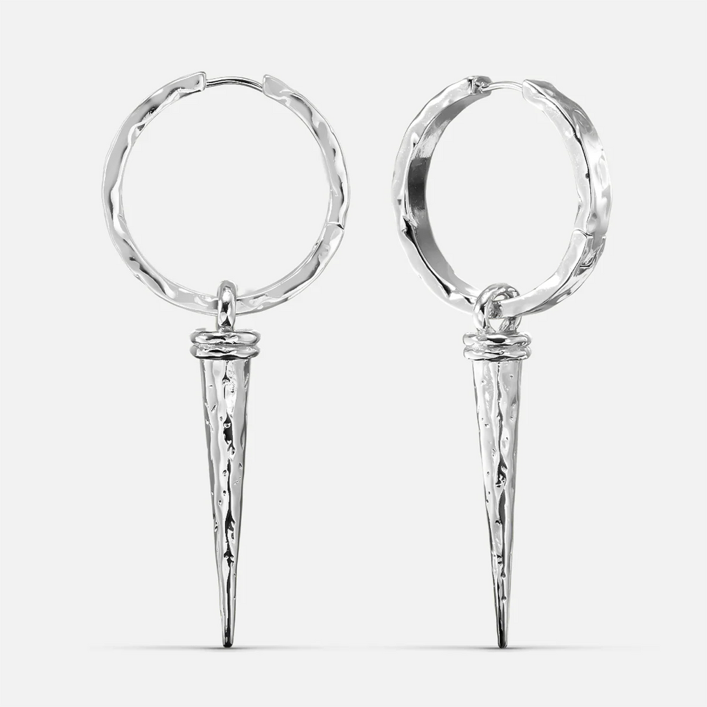 HAMMERED SPIKE EARRINGS