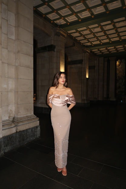 The Bloom dress beige