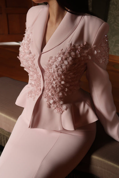 The Isadora suit soft pink