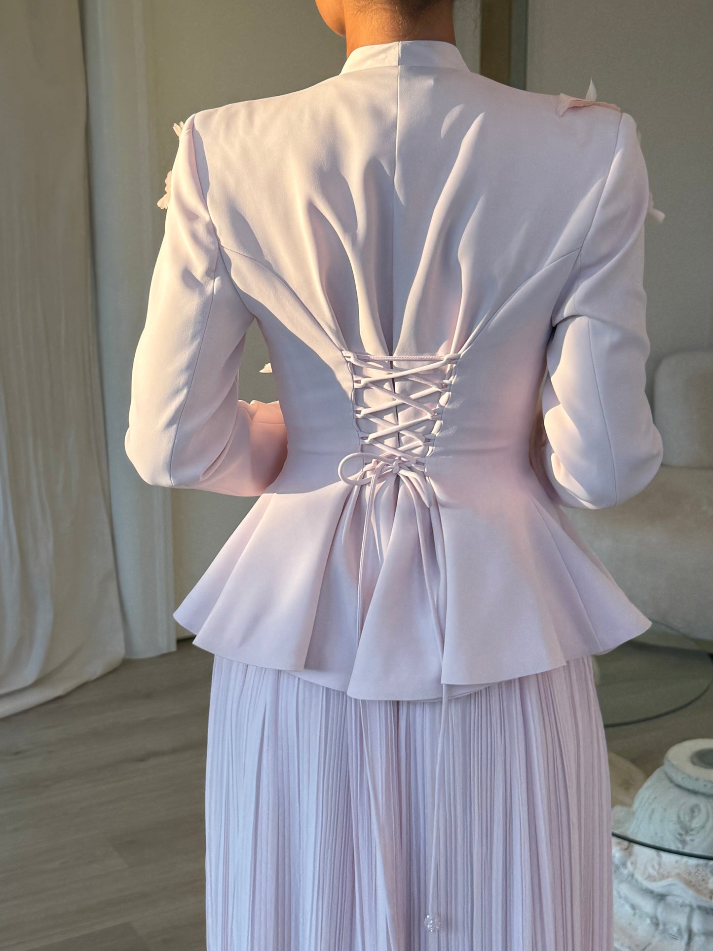 The Marie-Stella suit soft pink