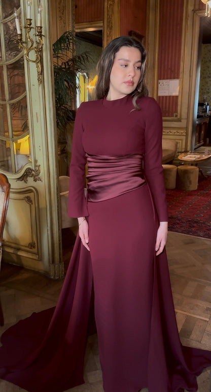 The Sina dress burgundy