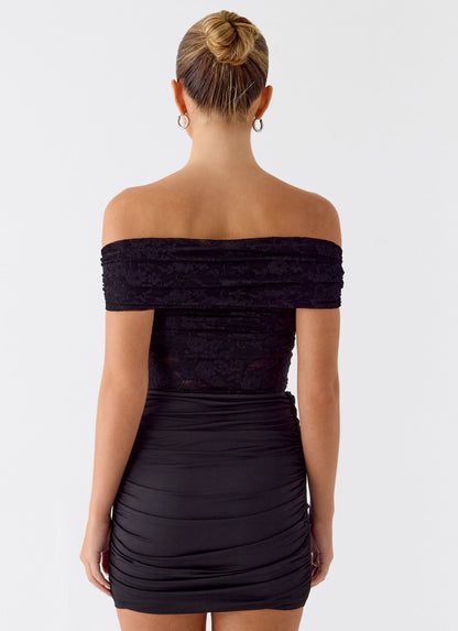 Either Way Off Shoulder Mini Dress - Black