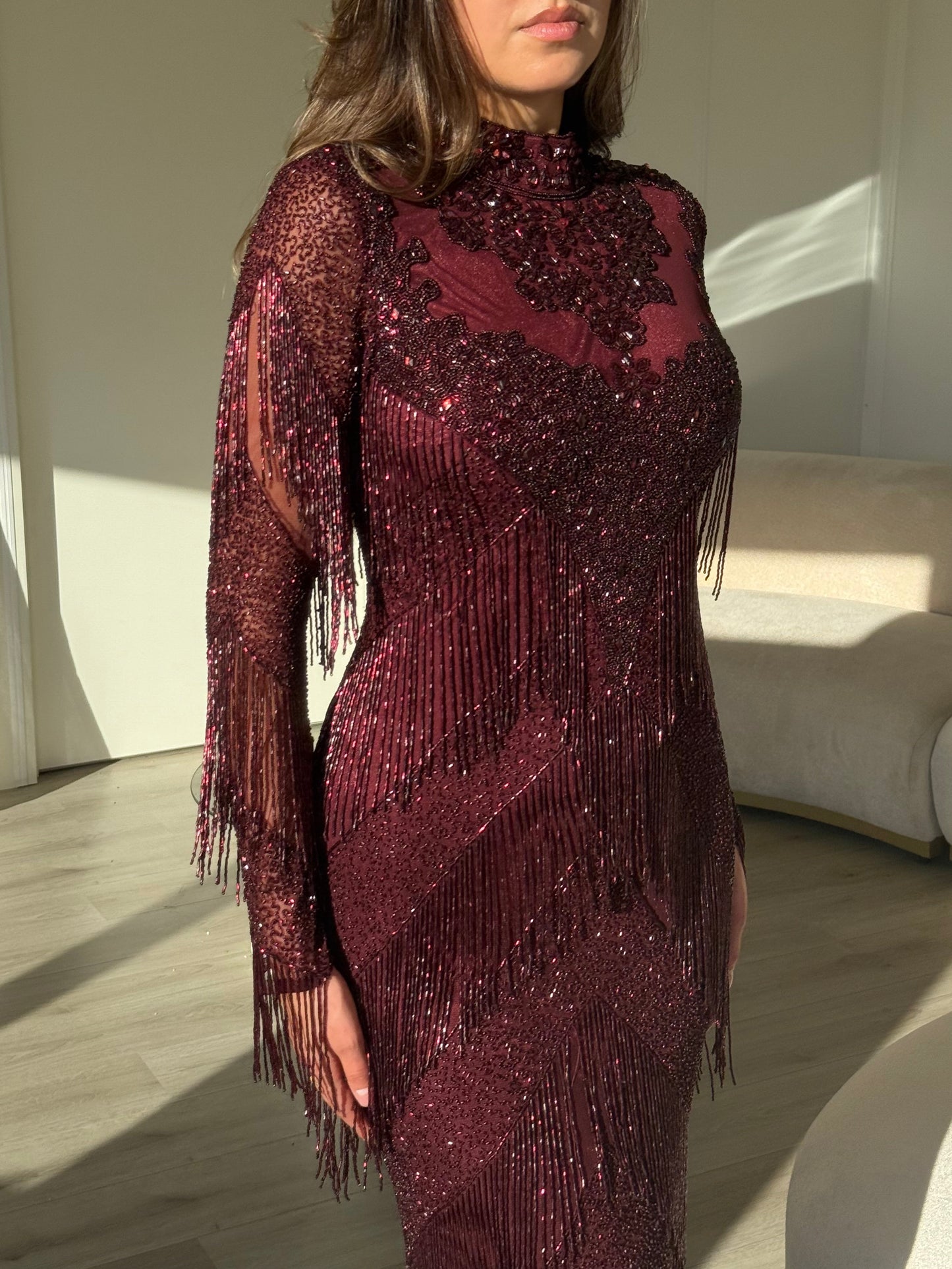 The Selina dress burgundy