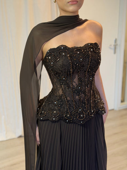 The Arya dress brown
