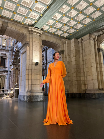 The Hera dress light orange