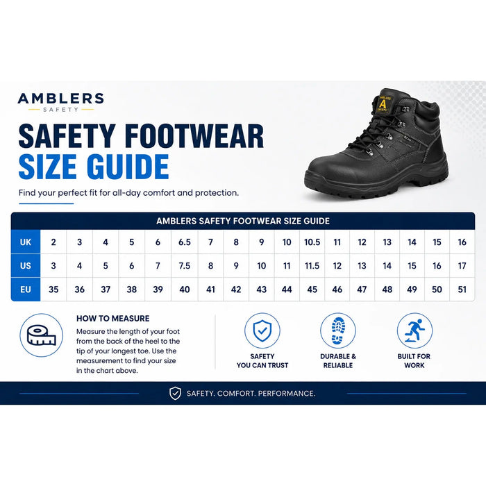 Amblers Safety Footwear Size Guide