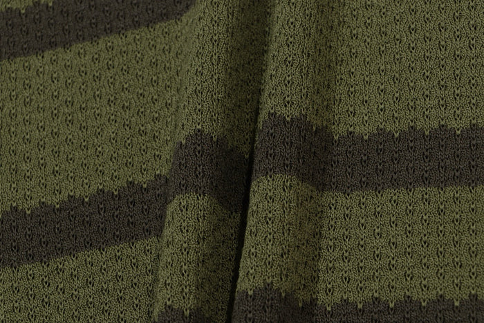 AMIRI Striped Pointelle-Knit Polo Shirt