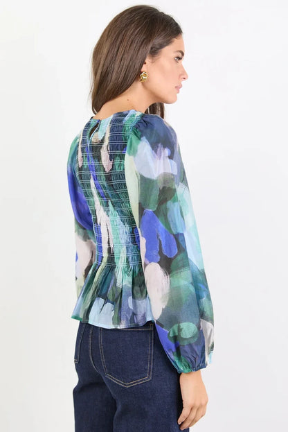 AMONG THE BRAVE - ASSENT TOP - Blue abstract Print