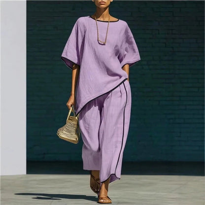 Anila Linen Cropped Pant Set 1
