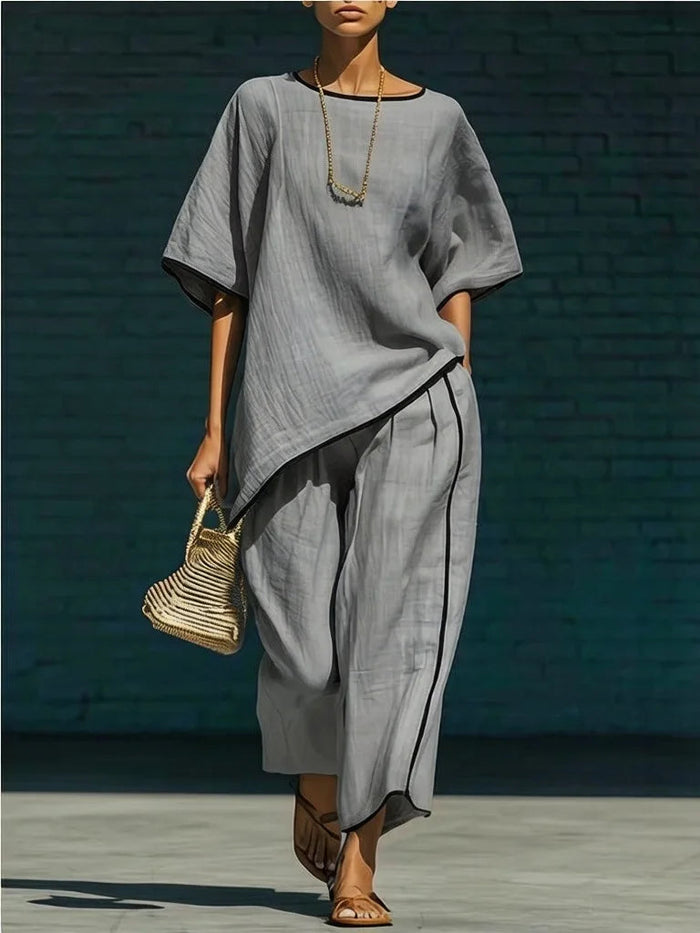 Anila Linen Cropped Pant Set 4