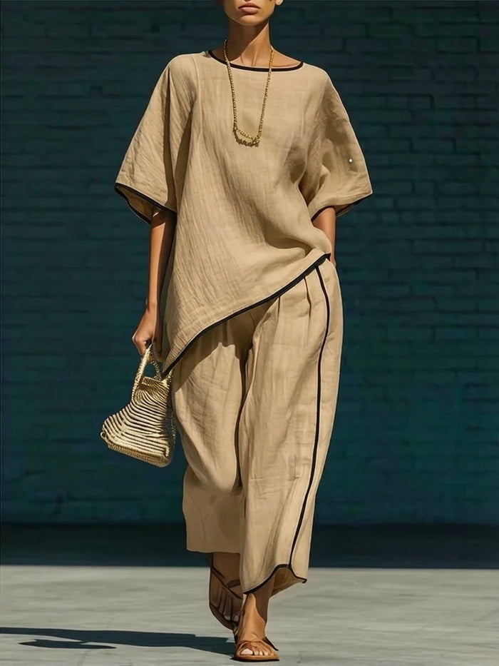 Anila Linen Cropped Pant Set 5