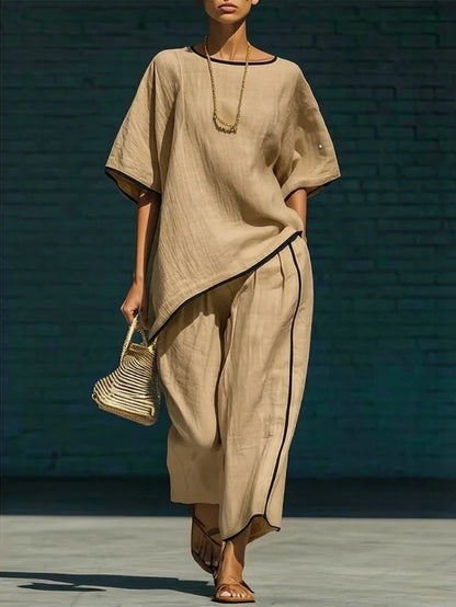 Anila Linen Cropped Pant Set 5