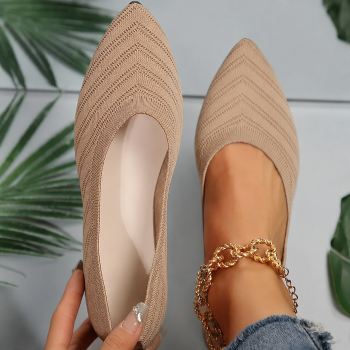 Annie | Women's Orthopedic Knit Pointed Toe Ballet Flats
