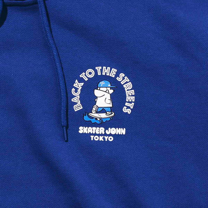 BACK TO THE STREETS Hoodie 🟦 ⬜️【JOHN by OFFICE SHIBACHAN】