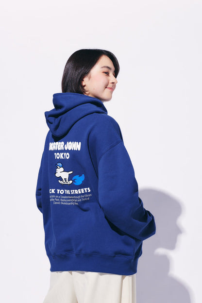 BACK TO THE STREETS Hoodie 🟦 ⬜️【JOHN by OFFICE SHIBACHAN】