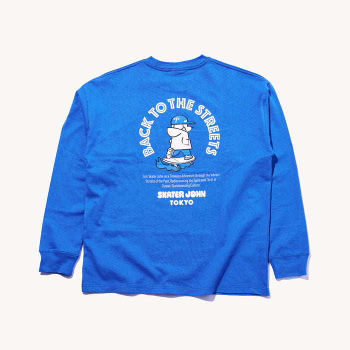 BACK TO THE STREETS Long-sleeved T-shirt JOHN Light Blue 🟦【JOHN by OFFICE SHIBACHAN】