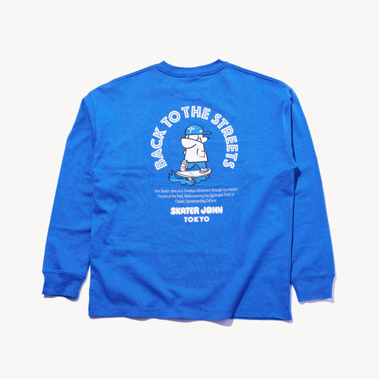 BACK TO THE STREETS Long-sleeved T-shirt JOHN Light Blue 🟦【JOHN by OFFICE SHIBACHAN】