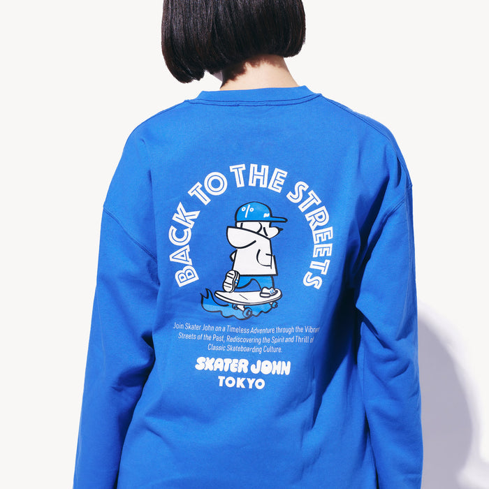 BACK TO THE STREETS Long-sleeved T-shirt JOHN Light Blue 🟦【JOHN by OFFICE SHIBACHAN】