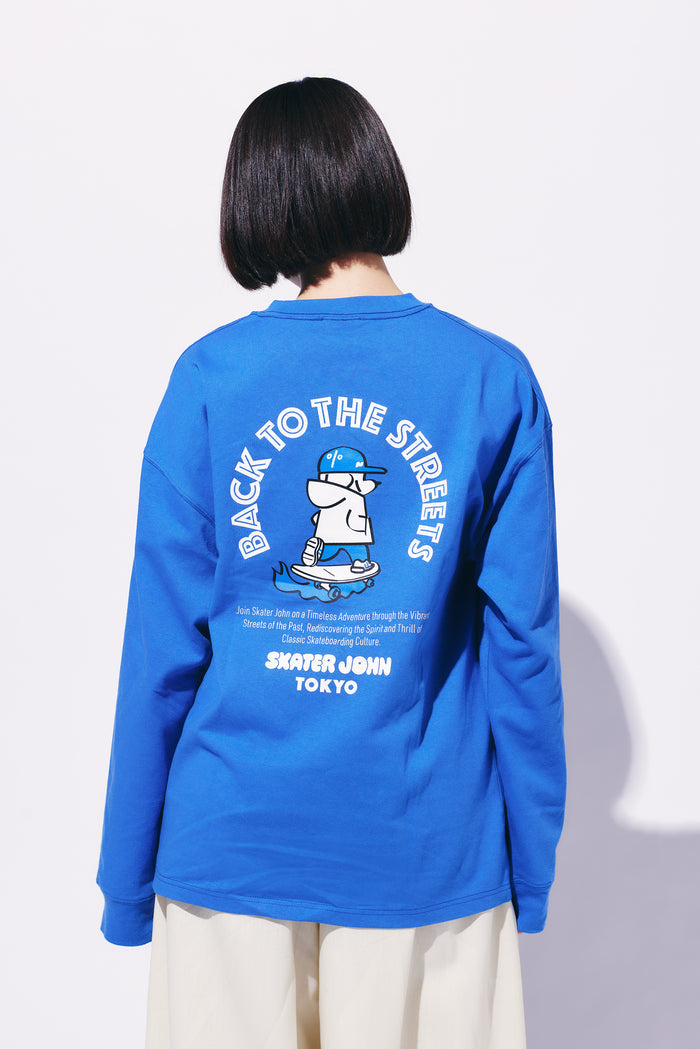 BACK TO THE STREETS Long-sleeved T-shirt JOHN Light Blue 🟦【JOHN by OFFICE SHIBACHAN】