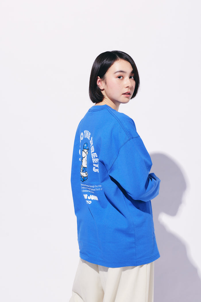 BACK TO THE STREETS Long-sleeved T-shirt JOHN Light Blue 🟦【JOHN by OFFICE SHIBACHAN】