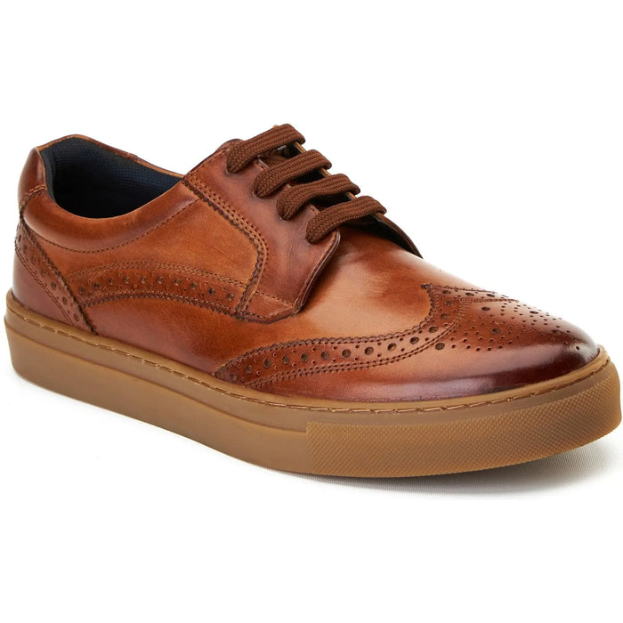Base London Mens Clapton Leather Brogue Casual Shoes