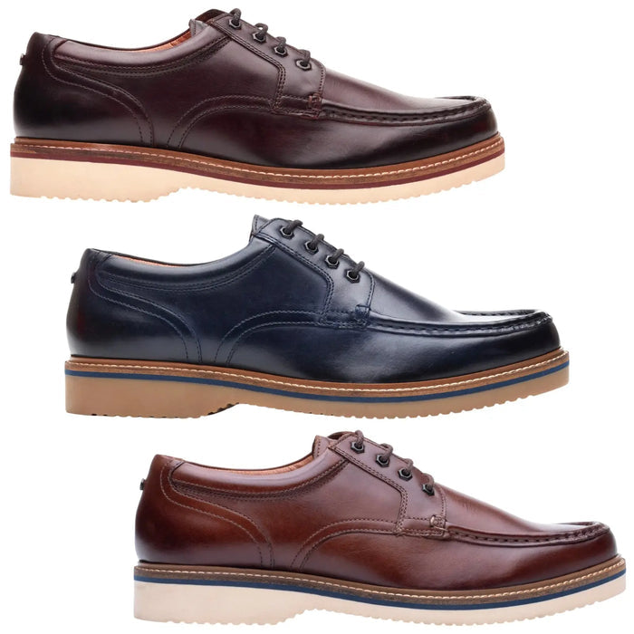 Base London Mens Langdon Leather Apron Toe Shoes WX08