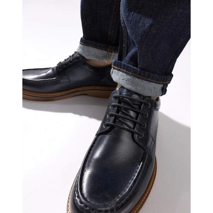 Base London Mens Langdon Leather Apron Toe Shoes