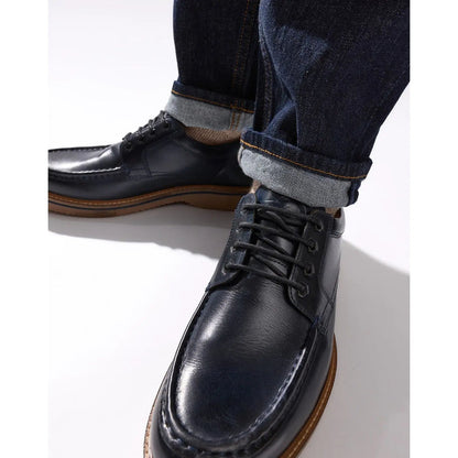 Base London Mens Langdon Leather Apron Toe Shoes
