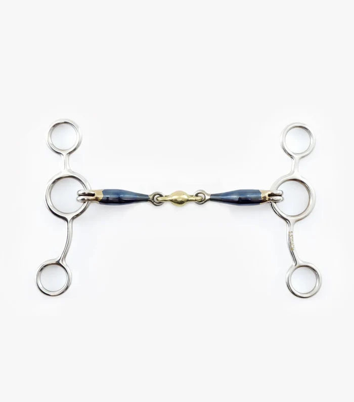 Blue Sweet Iron Tom Thumb Bit with Brass Alloy Lozenge