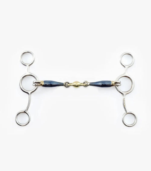 Blue Sweet Iron Tom Thumb Bit with Brass Alloy Lozenge